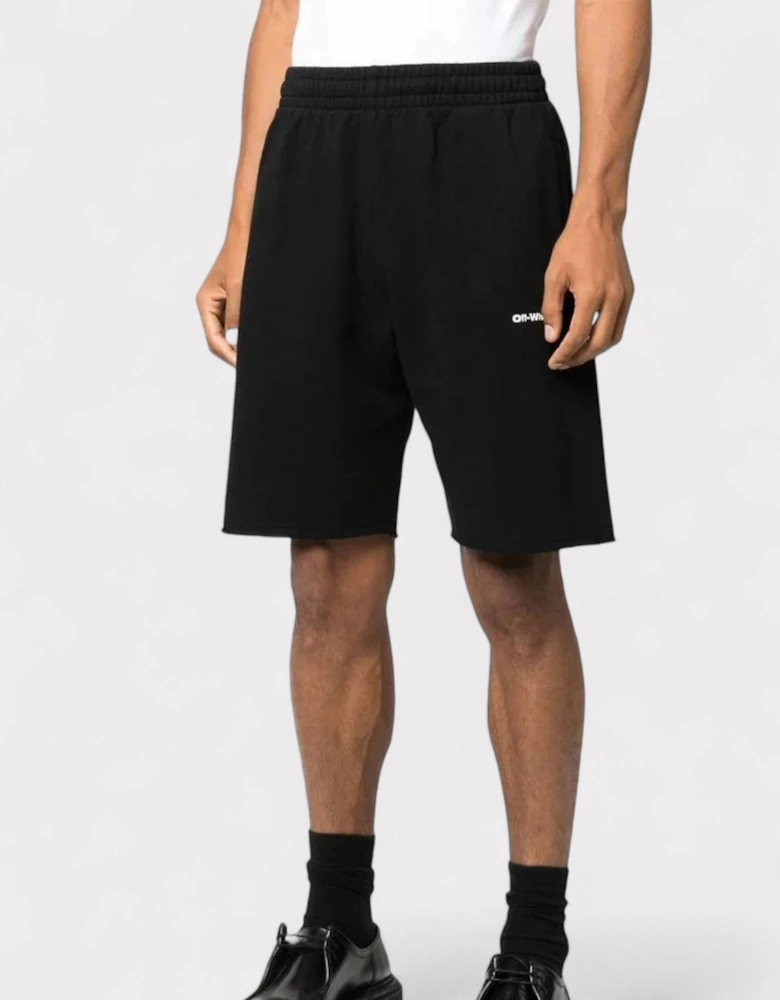 Wave Outline Diag Sweatshorts Black