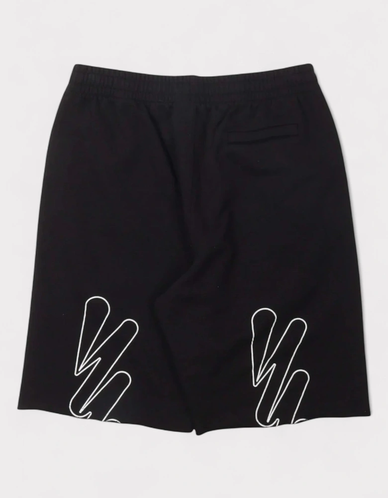 Wave Outline Diag Sweatshorts Black