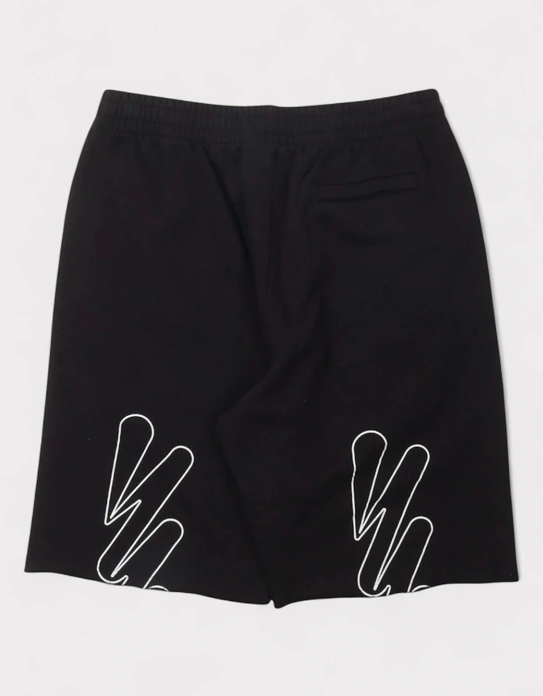 Off-White Men's Black Wave Outline Diag Sweatshorts - Size: 32/30/31