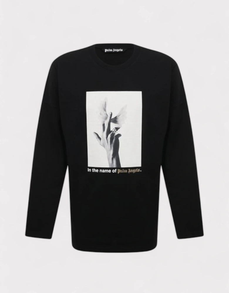 Wings Loose Tee Long Sleeve Black