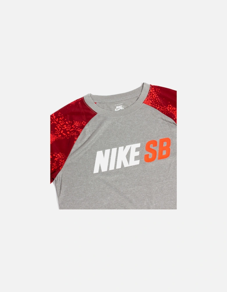 Kids Dark Grey Heather & Red Dri-FIT T-Shirt