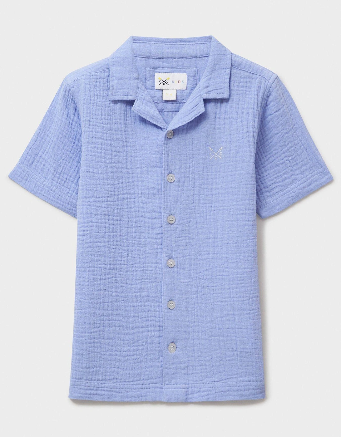 Boys Cotton Resort Short Sleeve Shirt - Blue, 2 of 1