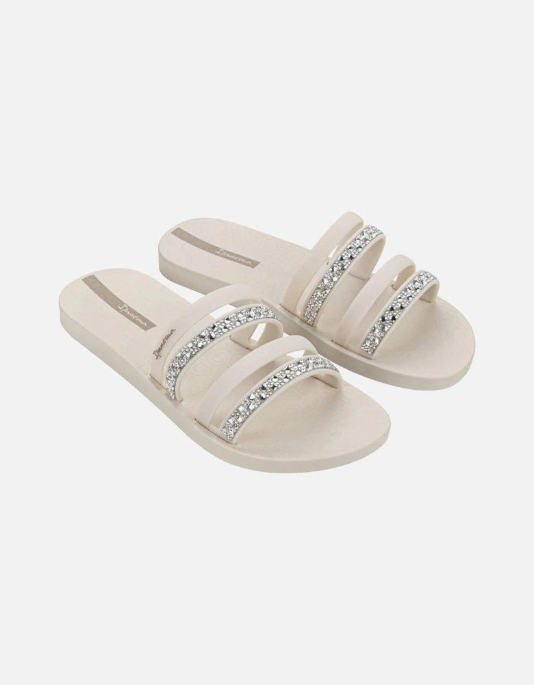 Chic Double Strap Slide - Beige