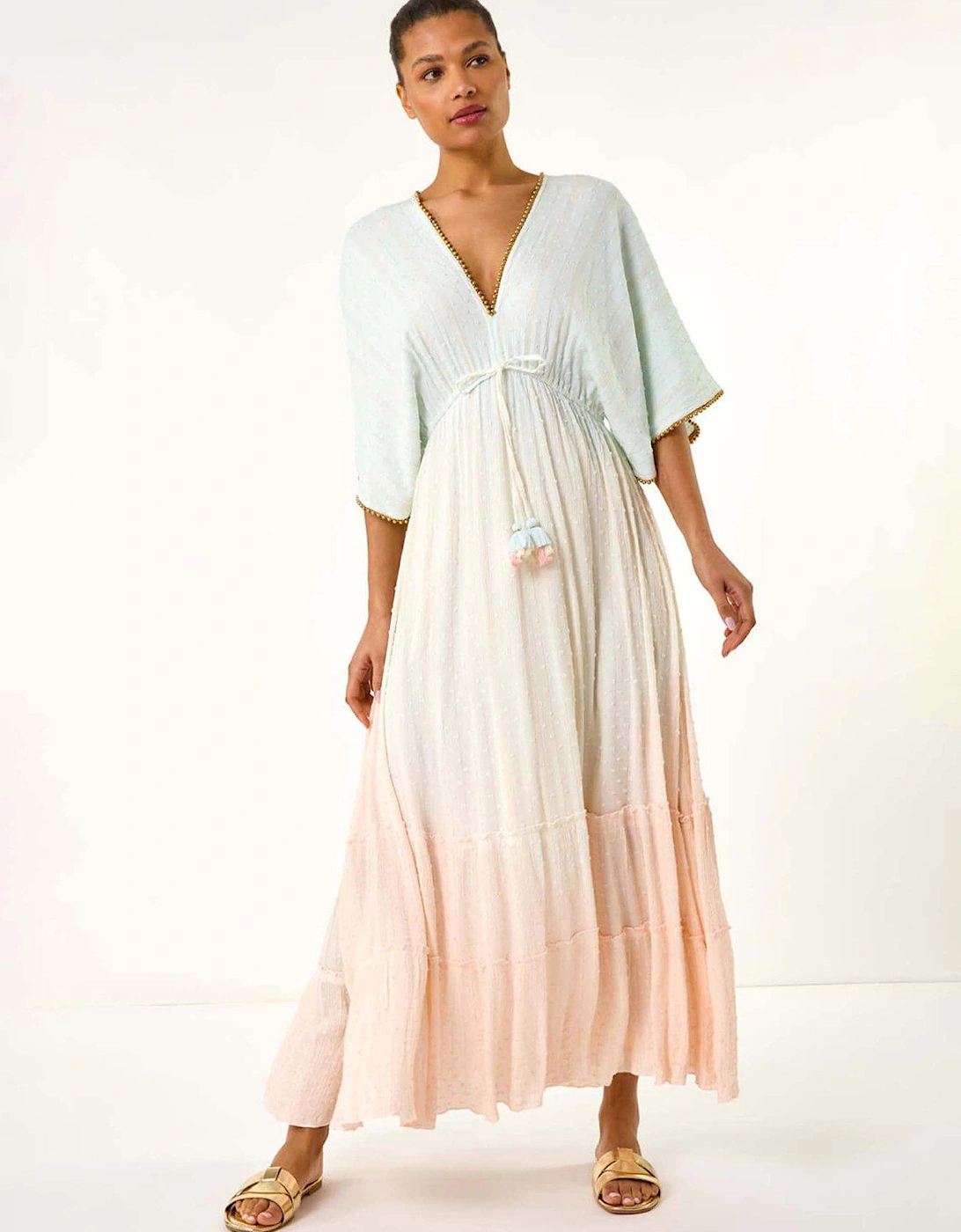 Ombre V-neck Maxi Dress - Blue, 2 of 1
