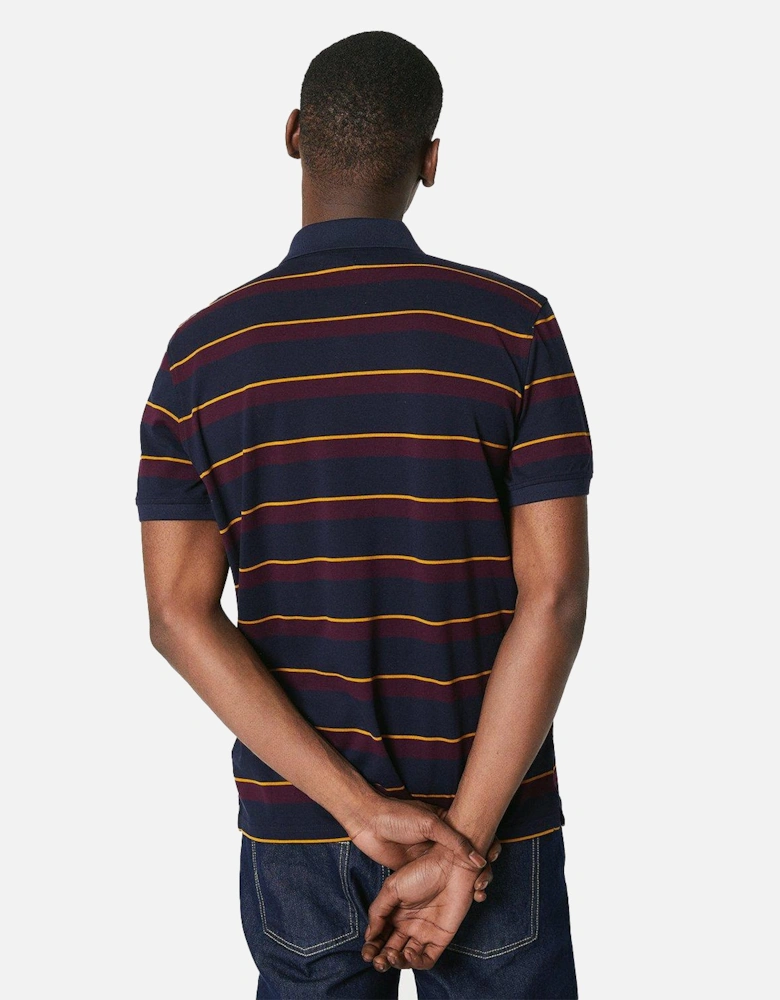 Mens College Stripe Polo Shirt