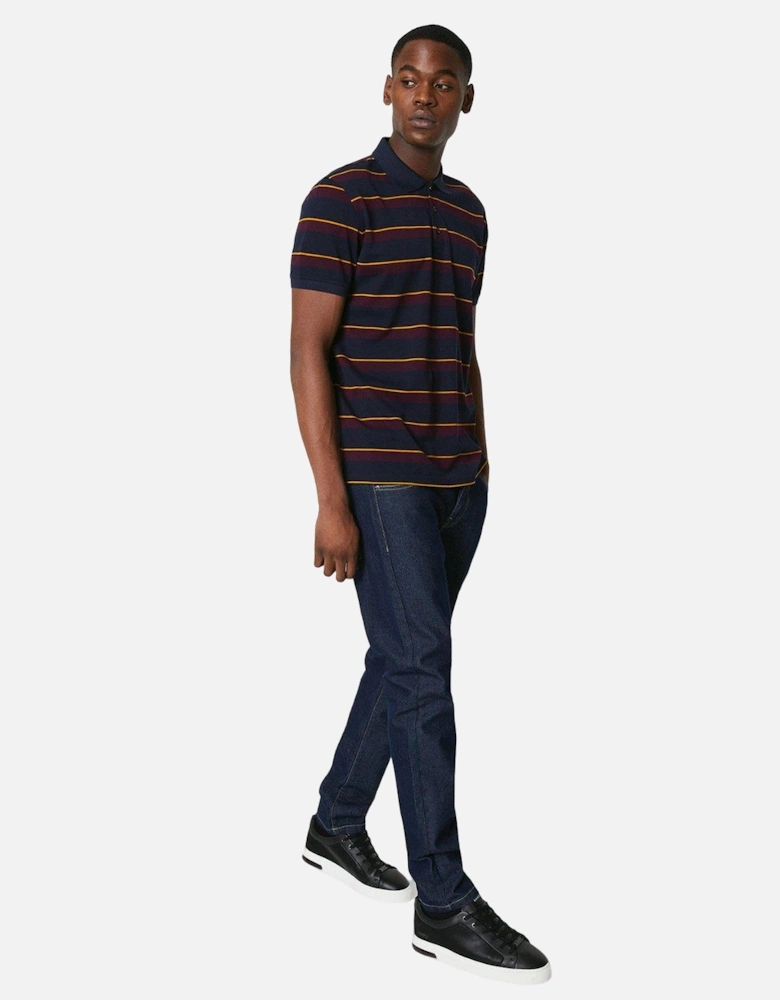 Mens College Stripe Polo Shirt