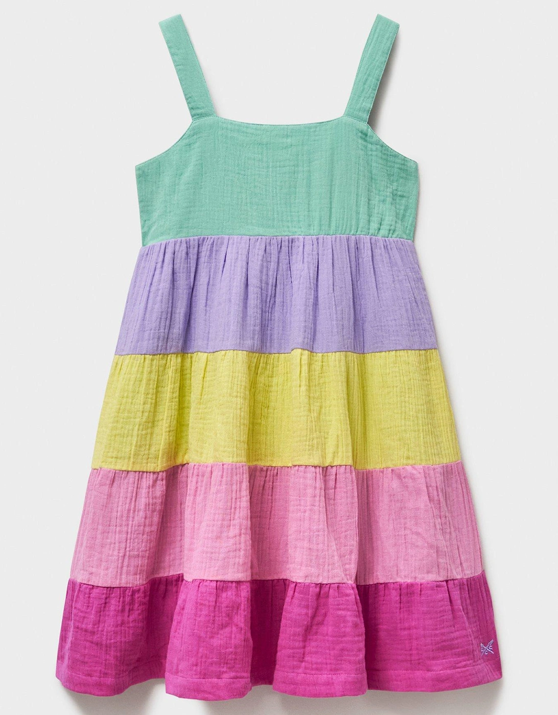 Girls Cotton Scallop-tier Dress - Multi, 2 of 1