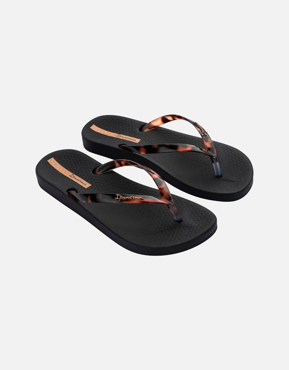 Tortoise Shell Print Flip-Flop - Black, 2 of 1