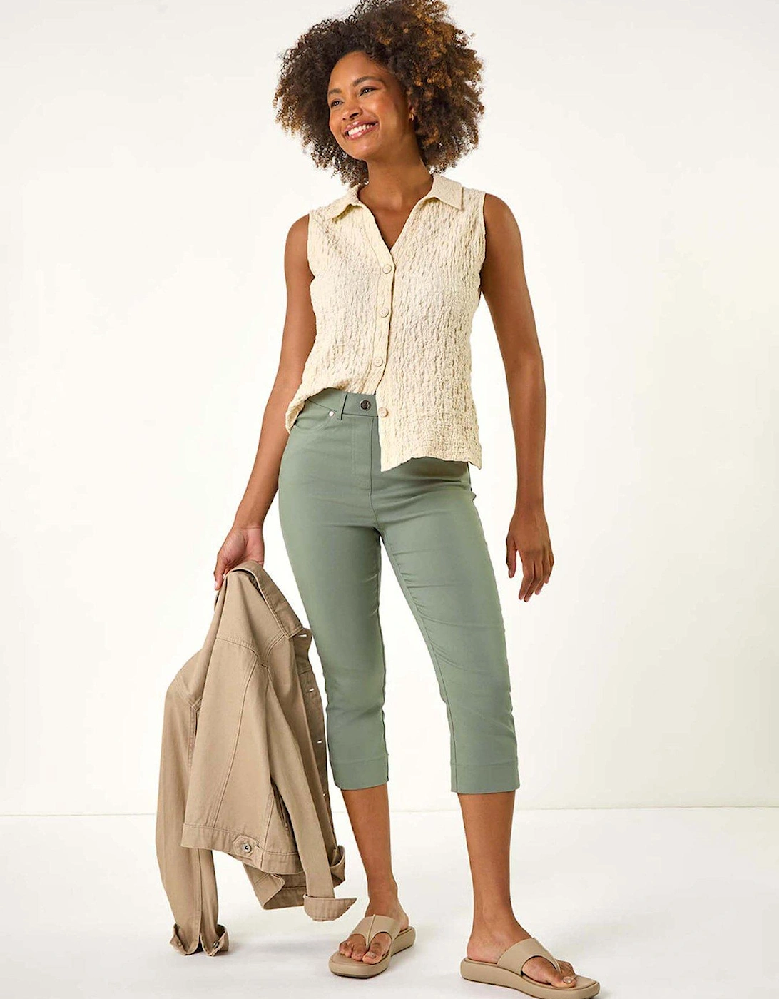 Lift Sculpt Shape Cropped Stretch Trouser - Green, 2 of 1