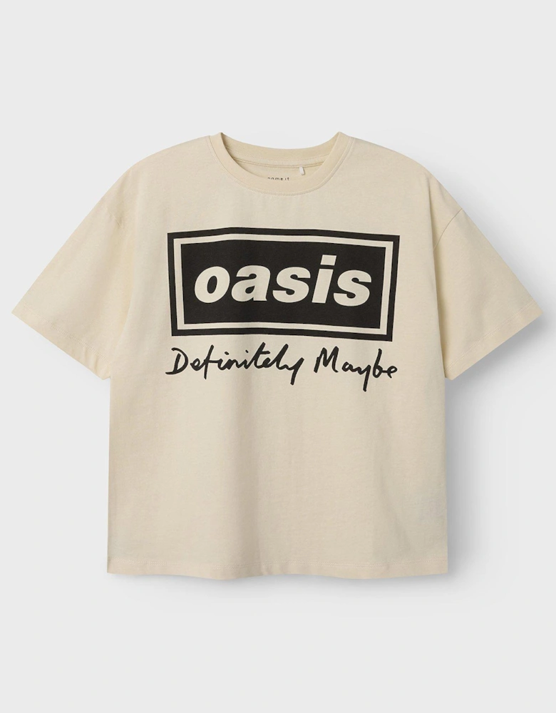 Kids Unisex Oasis Definitely Maybe Short Sleeve T-shirt - Buttercream