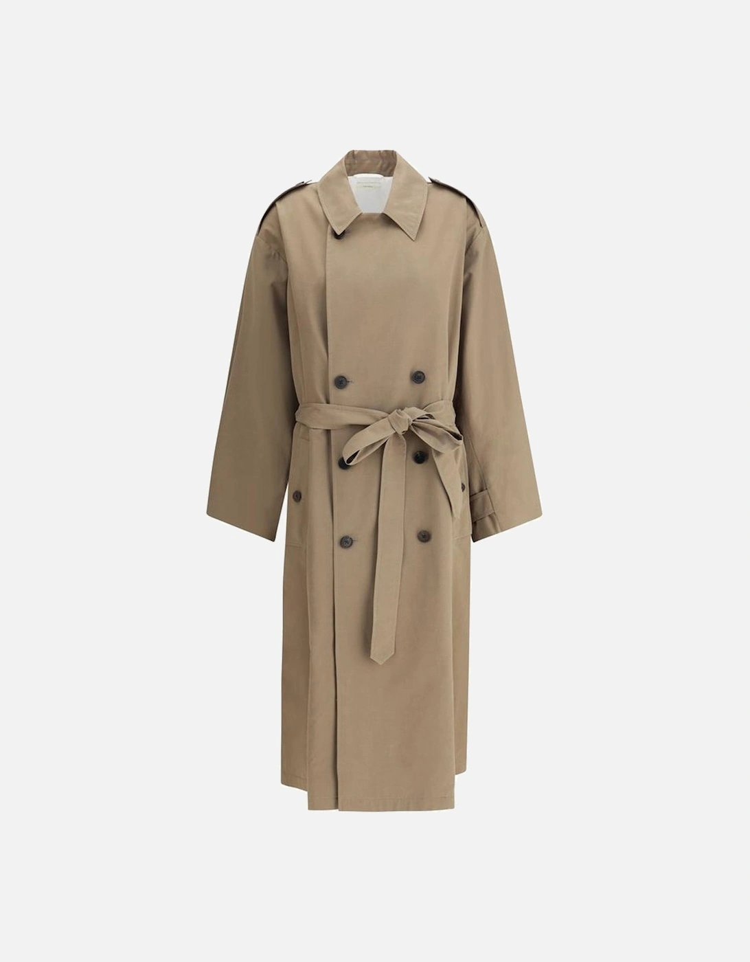 Double-Breasted Trench Coat with Sash Belt Women - Brown Jackets, 4 of 3