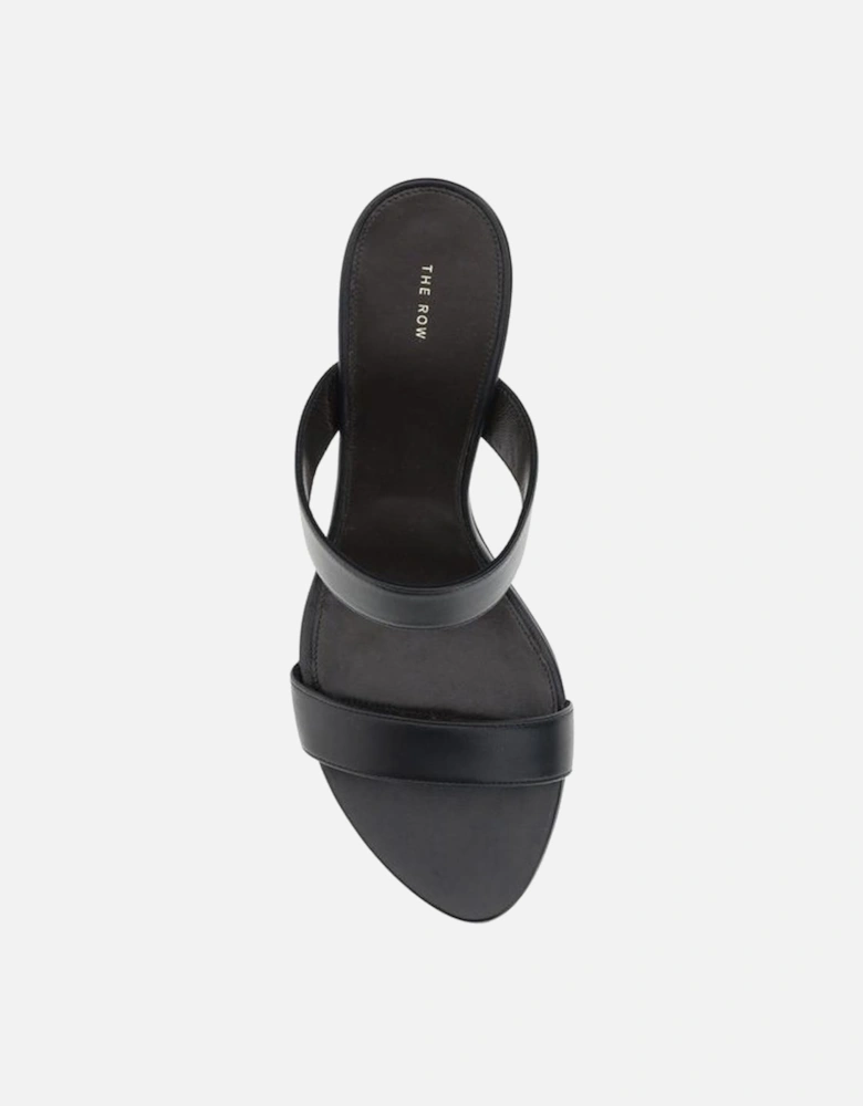 Minimalist Leather Block Heel Sandals Women - Black