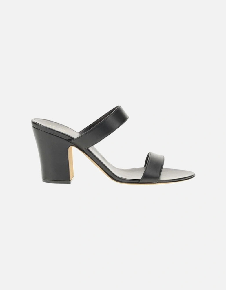 Minimalist Leather Block Heel Sandals Women - Black