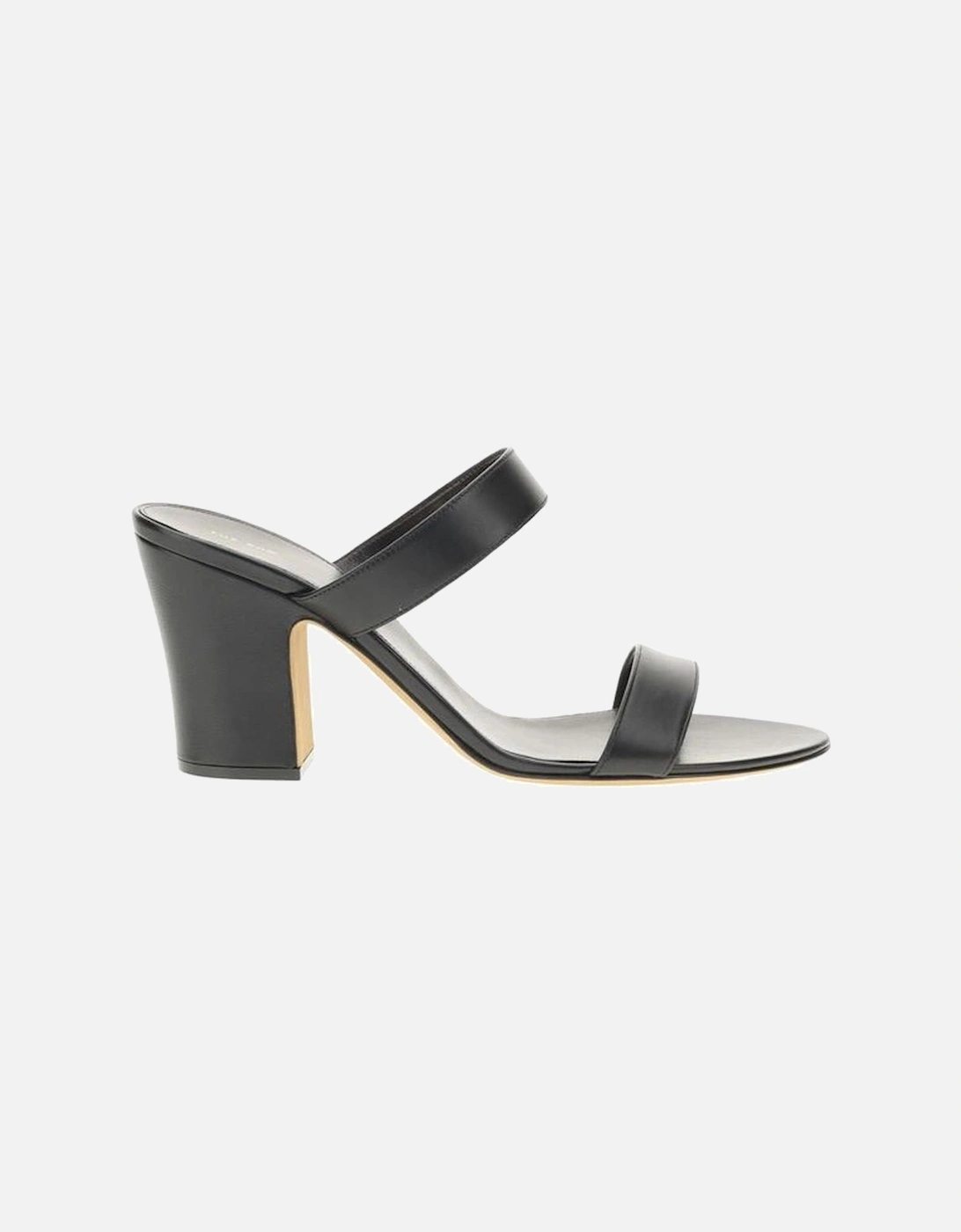 Minimalist Leather Block Heel Sandals Women - Black, 5 of 4