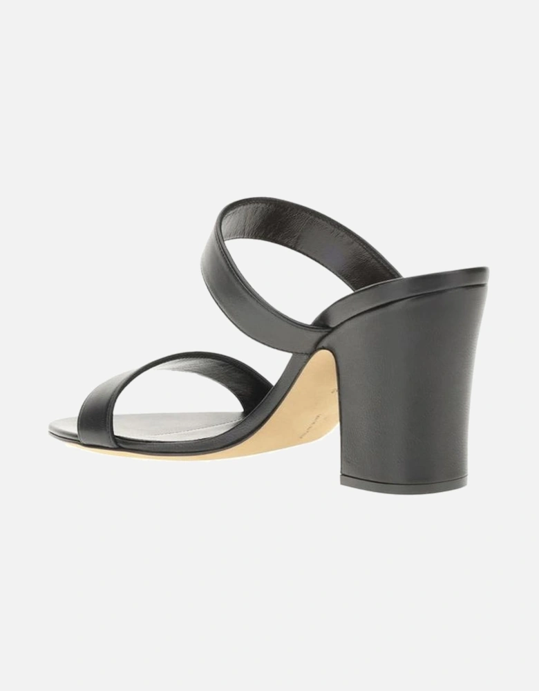 Minimalist Leather Block Heel Sandals Women - Black