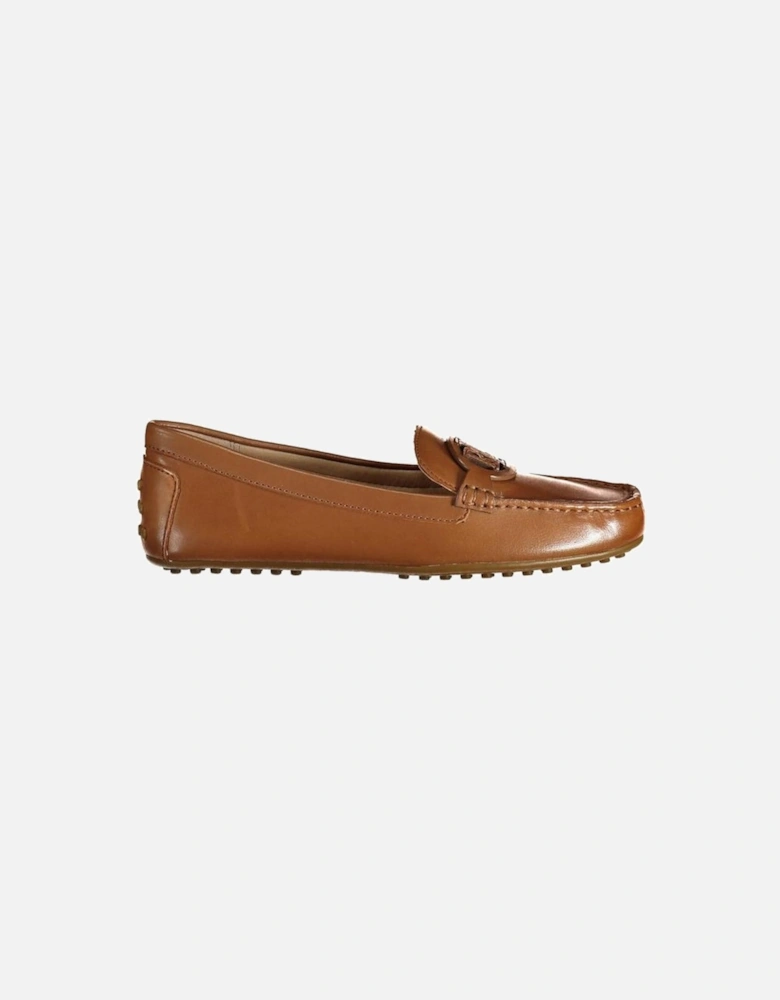 Contrasting Detail Logo Moccasin Women - Brown