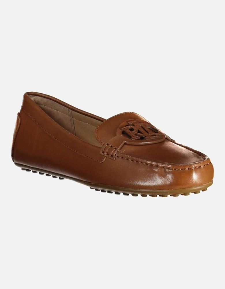 Contrasting Detail Logo Moccasin Women - Brown