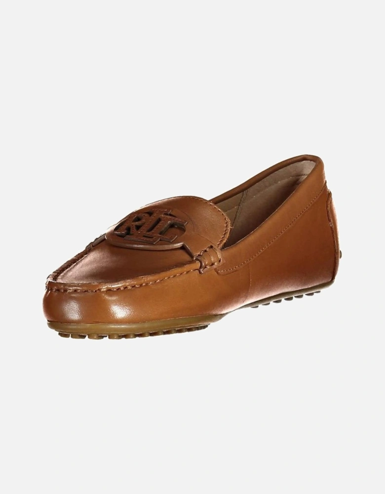 Contrasting Detail Logo Moccasin Women - Brown