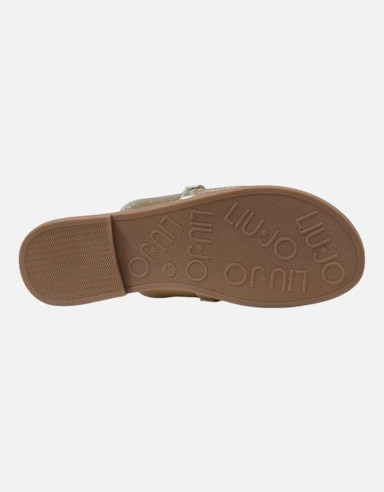 Elegant Polyurethane Sandals with Modern Design Women - Gold