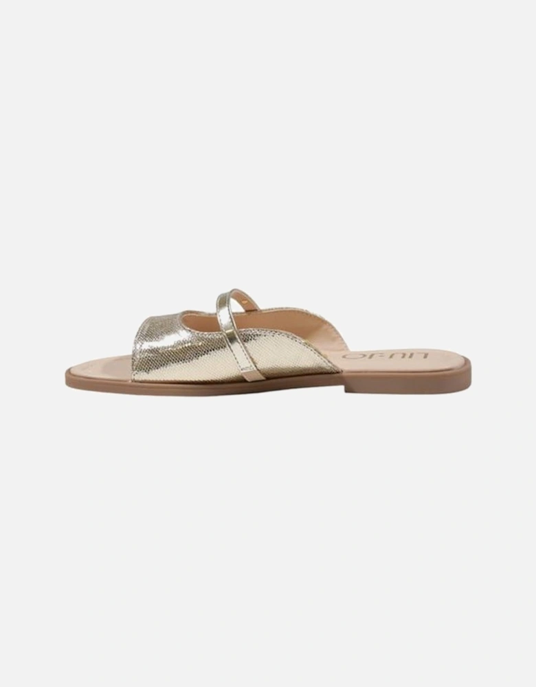 Elegant Polyurethane Sandals with Modern Design Women - Gold