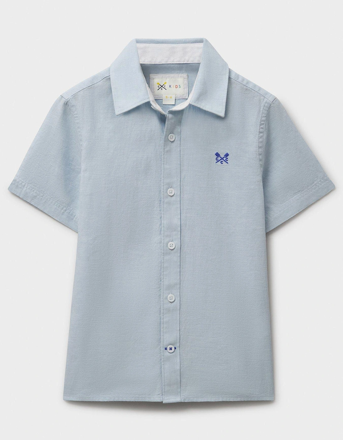 Boys Cotton-Linen Short Sleeve Shirt - Light Blue, 2 of 1
