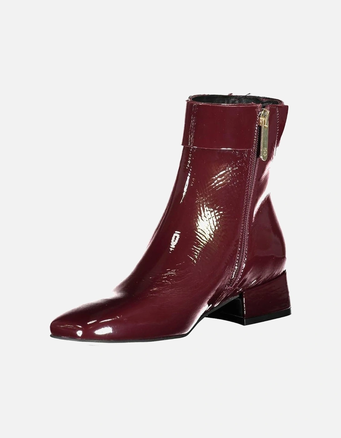Low Heel Side Zip Boots with Contrast Sole Women - Purple