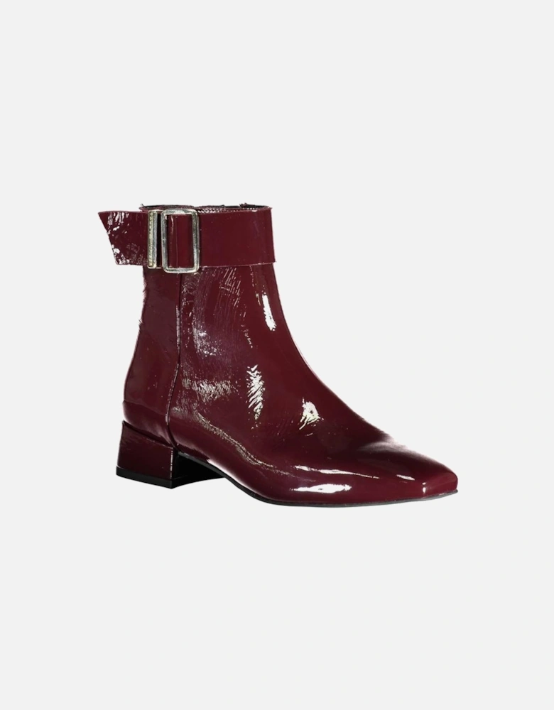 Low Heel Side Zip Boots with Contrast Sole Women - Purple