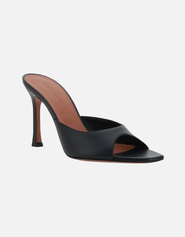Leather Alexa Slipper Sandals with Geometric Toe Women - Black