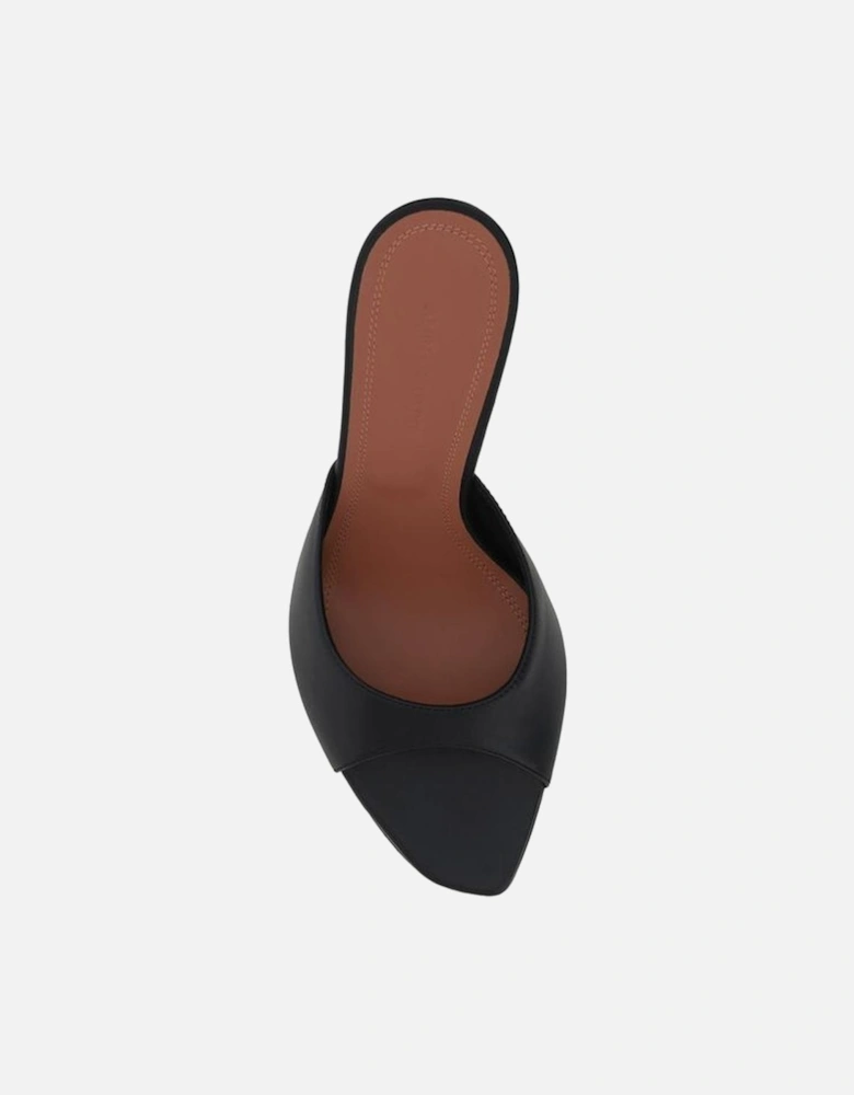 Leather Alexa Slipper Sandals with Geometric Toe Women - Black
