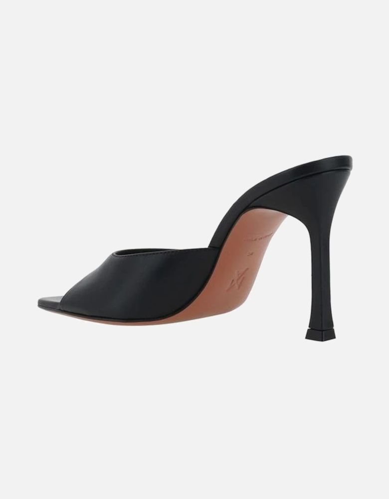 Leather Alexa Slipper Sandals with Geometric Toe Women - Black