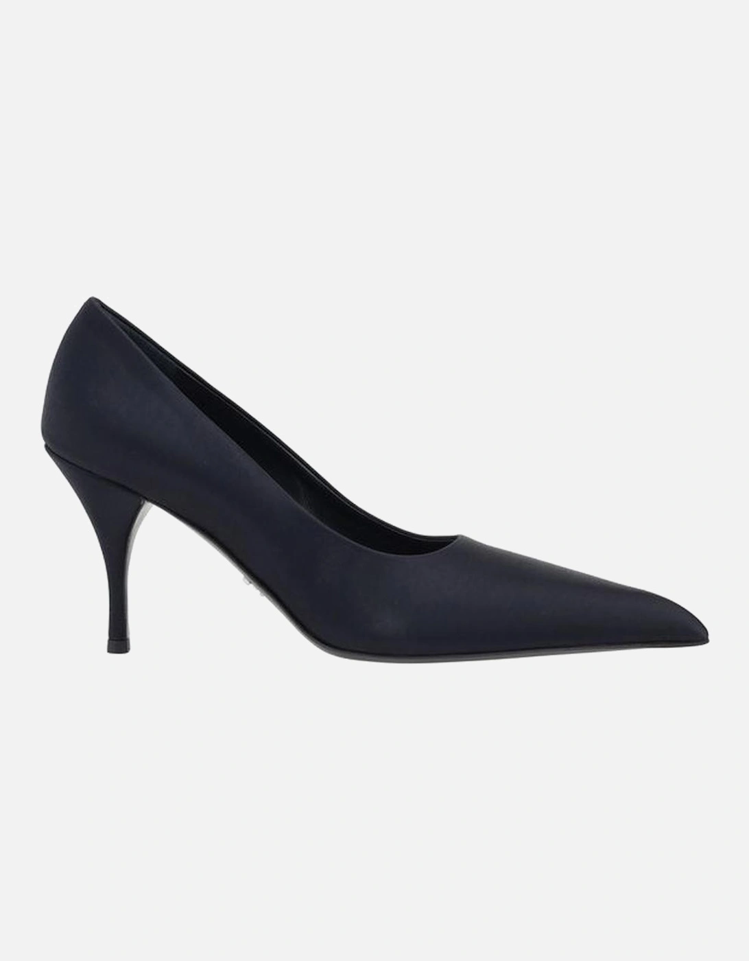 Silk Satin Stiletto Heel Pumps with Logo Detail Women - Black, 5 of 4