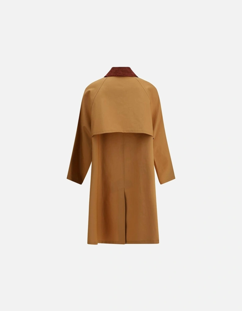 Waterproof Trench Coat with Velvet Collar Women - Beige Jackets