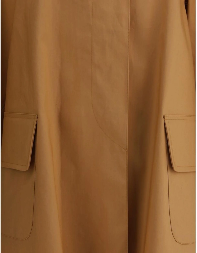 Waterproof Trench Coat with Velvet Collar Women - Beige Jackets