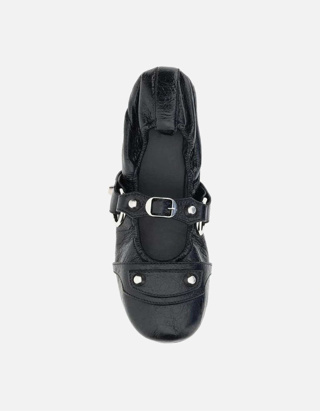City Ballerinas with Silver Buckle Studs Women - Black Flats