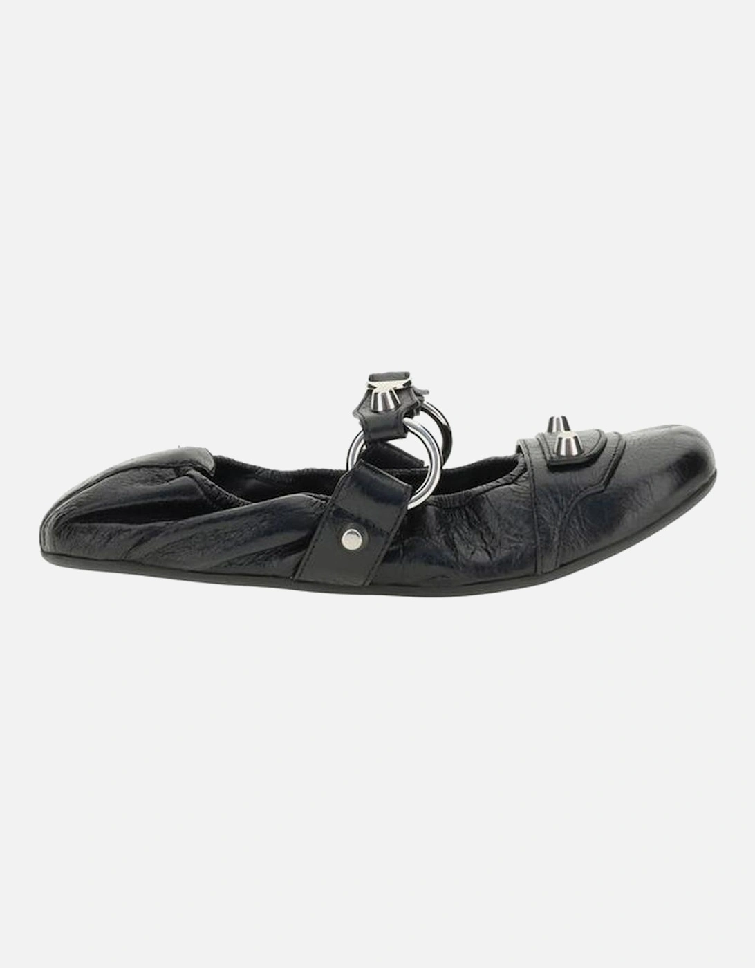 City Ballerinas with Silver Buckle Studs Women - Black Flats, 5 of 4