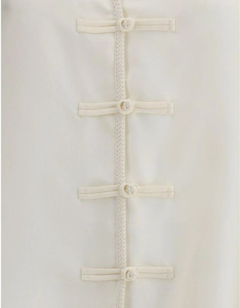 Polo Shirt with Twisted Front Detail Women - White Polo Shirts