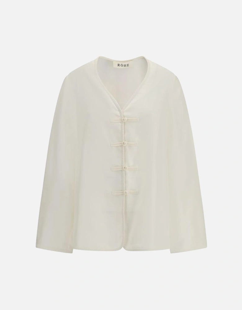 Polo Shirt with Twisted Front Detail Women - White Polo Shirts