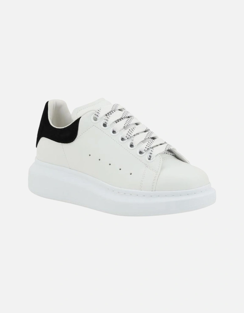 Leather Platform Sneakers with Suede Heel Detail Women - White