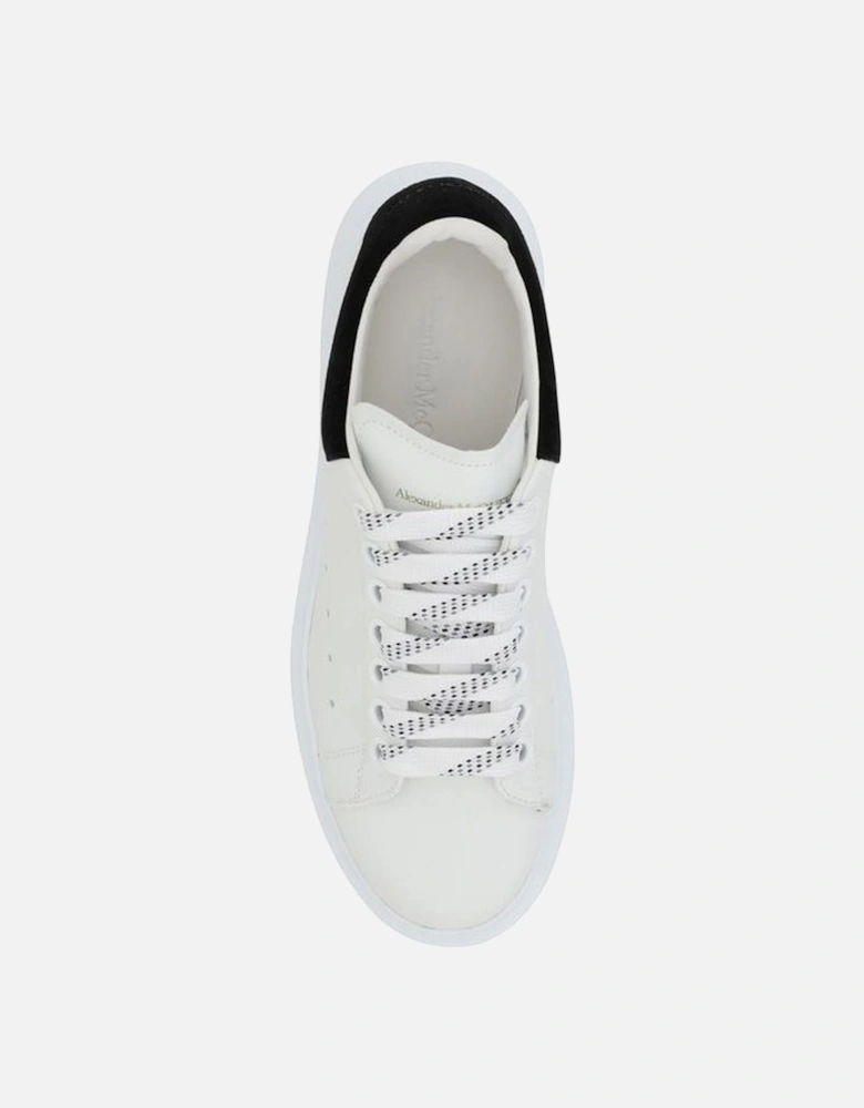 Leather Platform Sneakers with Suede Heel Detail Women - White