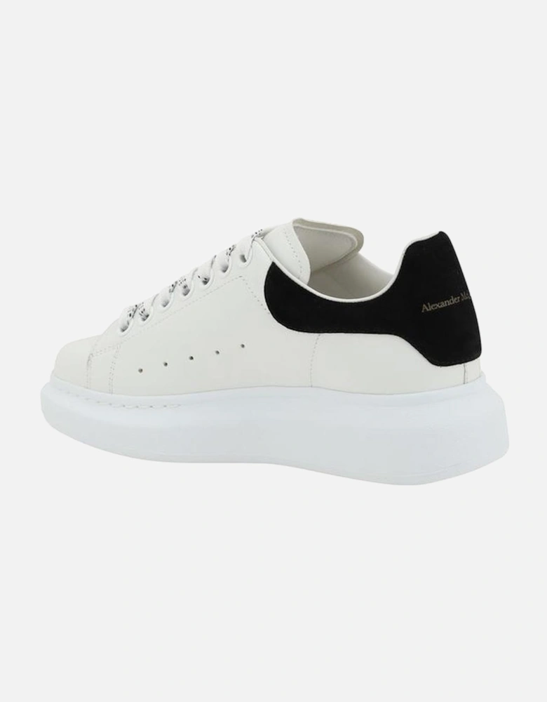 Leather Platform Sneakers with Suede Heel Detail Women - White
