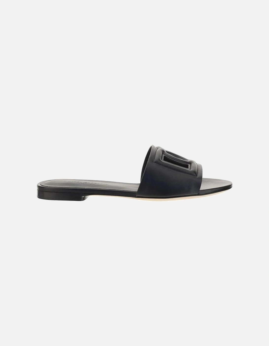 Leather Embossed Strap Sandals Women - Black, 5 of 4