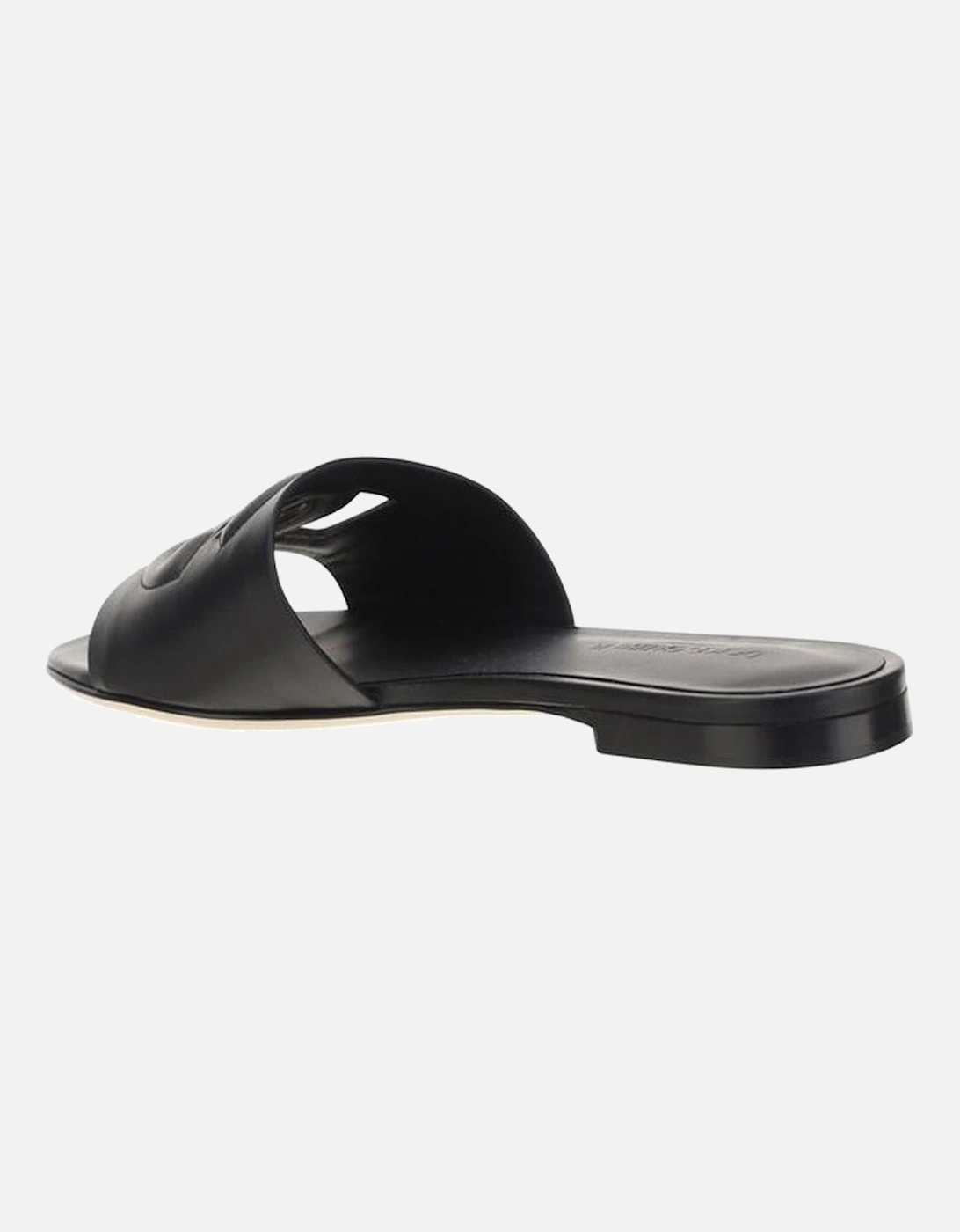 Leather Embossed Strap Sandals Women - Black