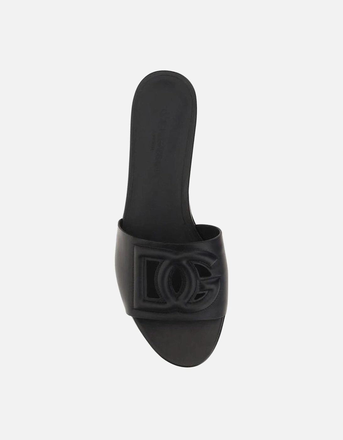 Leather Embossed Strap Sandals Women - Black
