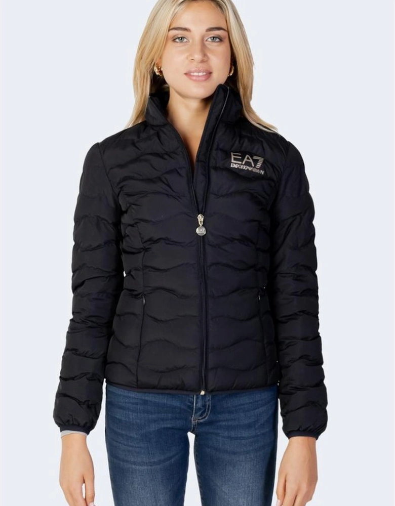 Womens Quilted Puffer Jacket - Black Jackets
