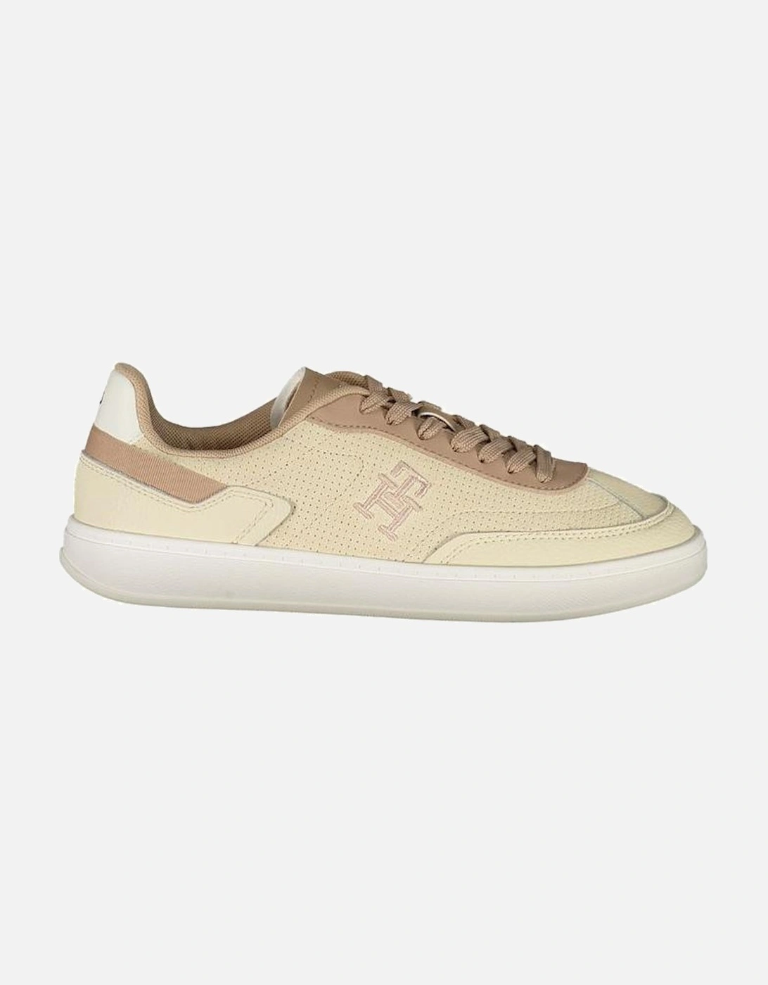 Tommy Hilfiger Women's Cream Leather Crossbody Bag With Adjustable Strap - Beige Sneakers - : Size 3.5