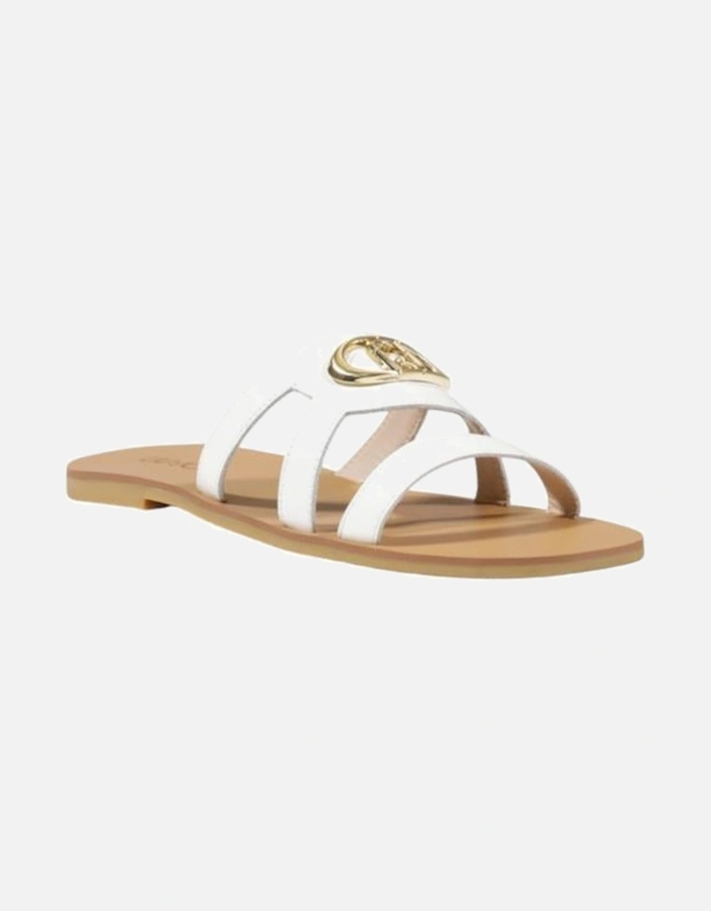 Leather Upper Womens Sandals - Cream