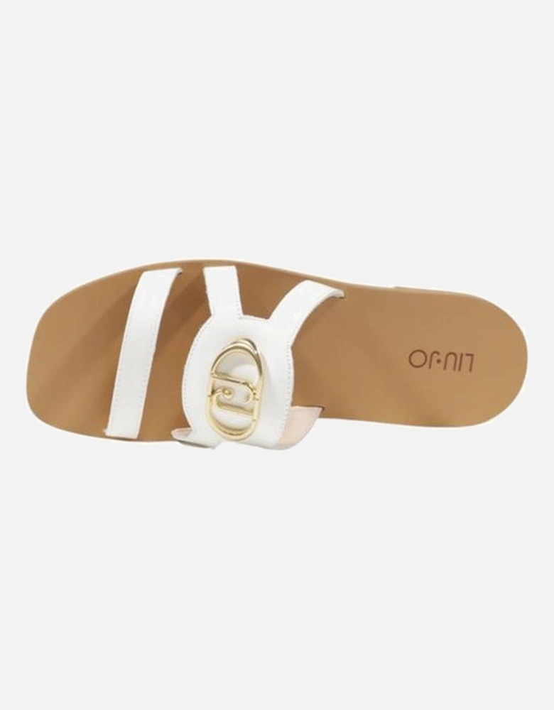 Leather Upper Womens Sandals - Cream
