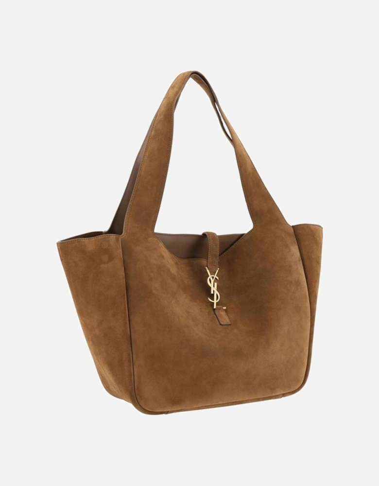 Suede Leather Tote Bag with Cassandre Logo Women - Brown Shoulder Bags
