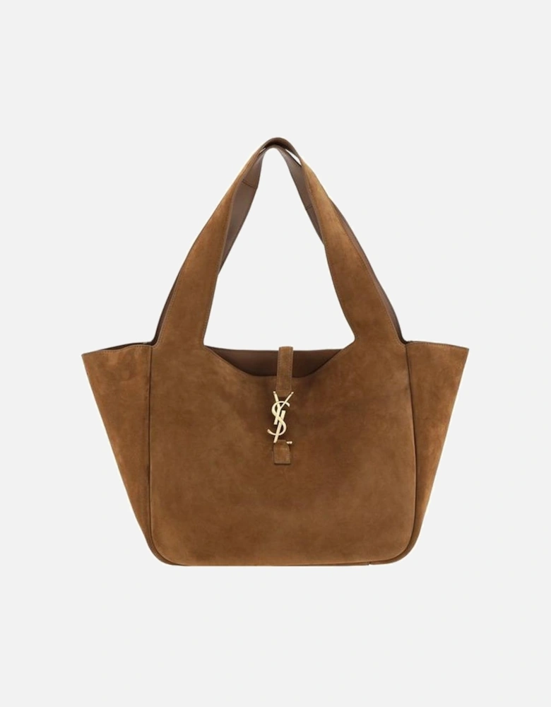 Suede Leather Tote Bag with Cassandre Logo Women - Brown Shoulder Bags