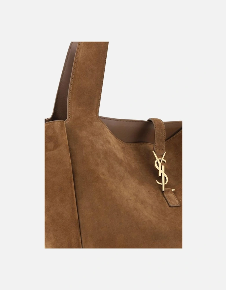 Suede Leather Tote Bag with Cassandre Logo Women - Brown Shoulder Bags